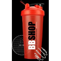 BBSHOP шейкер красный с сеточкой и венчиком (600мл)